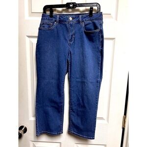 0114 Croft & Barrow Straight Crop Jeans Womens Size 6 Dark Wash‎ Stretch Denim